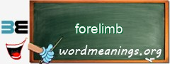 WordMeaning blackboard for forelimb